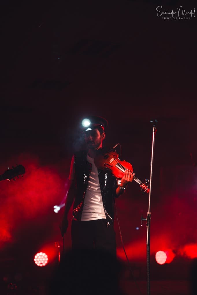 Pritam Deb Sarkar Live Stage Performance Red Stage Lights